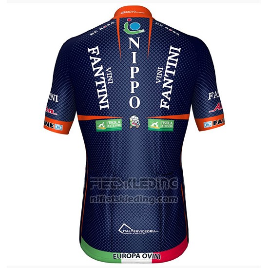 2018 Fietskleding Nippo Vini Fantini Europa Ovini Donker Blauw Korte Mouwen en Koersbroek